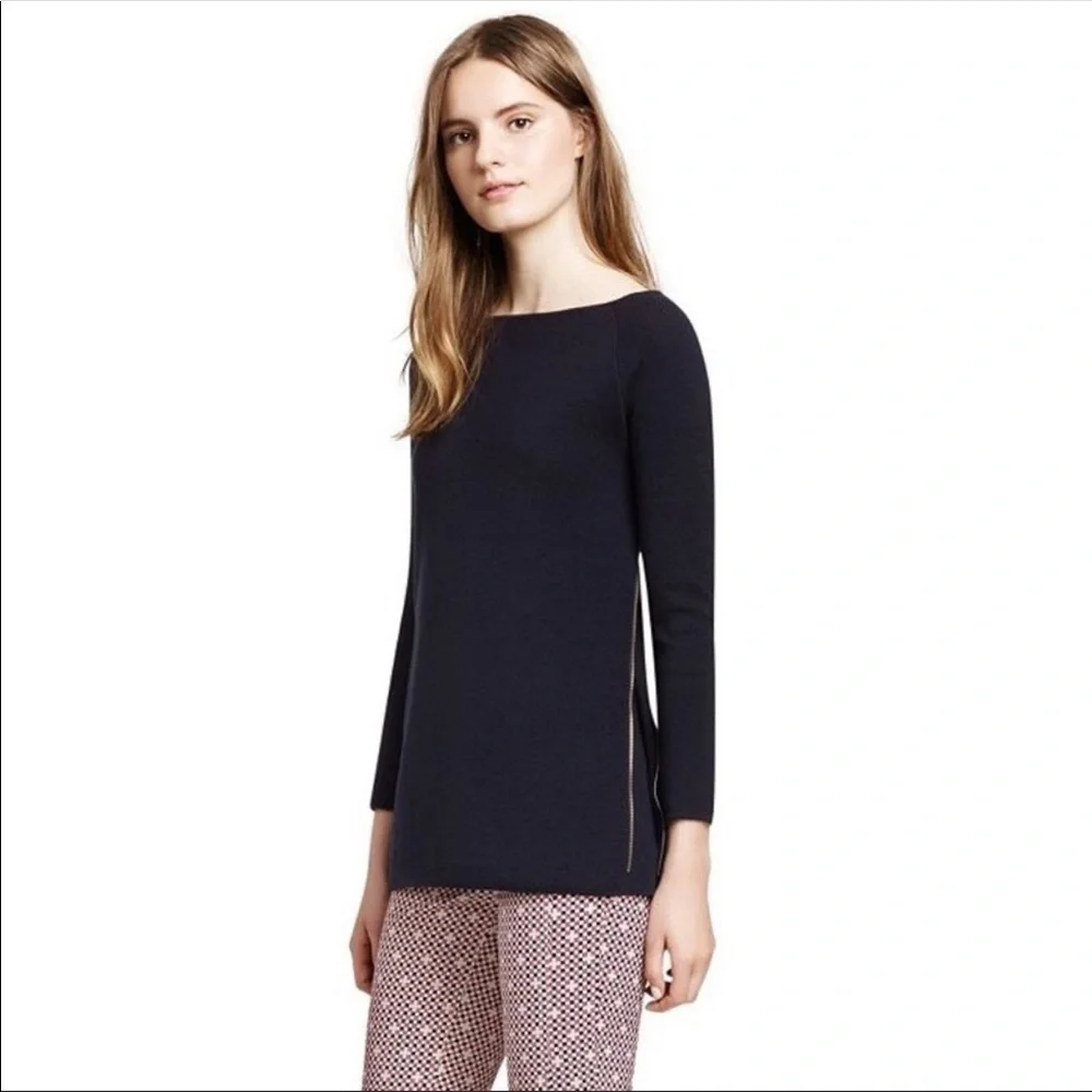 Tory Burch | Rylie Womens Side Zip Wool Sweater